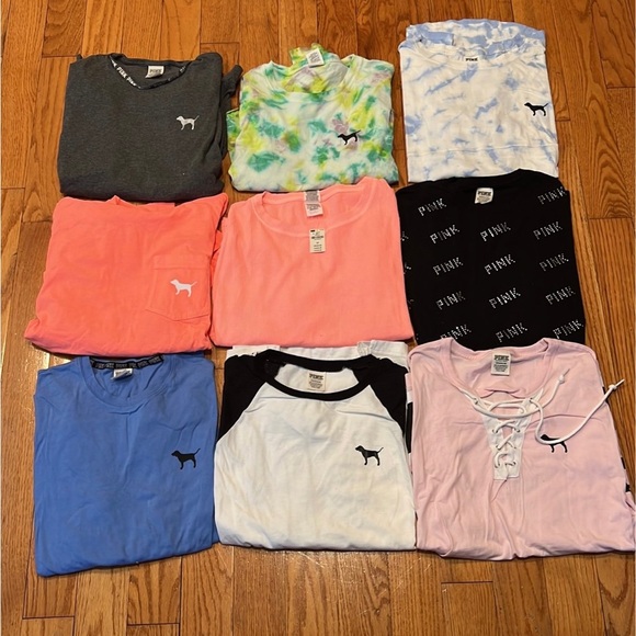 Vs Pink Bundle of 9 Long sleeve t-shirts - Picture 1 of 3